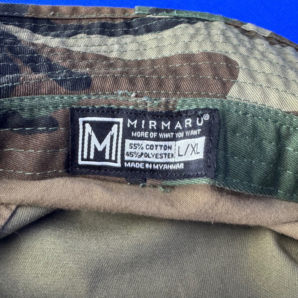 Mirmaru Woodland Camo Boonie Bucket Hat L/XL Adjustable Chin Strap Sun Hat Camp - Picture 4 of 4